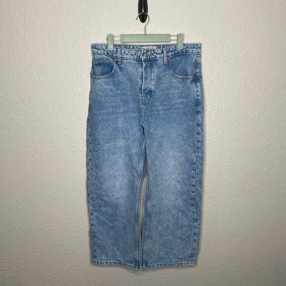 We The Free Deep Trance Dropped Denim High Rise Wide Leg Boyfriend Jeans size 28 - Picture 3 of 6